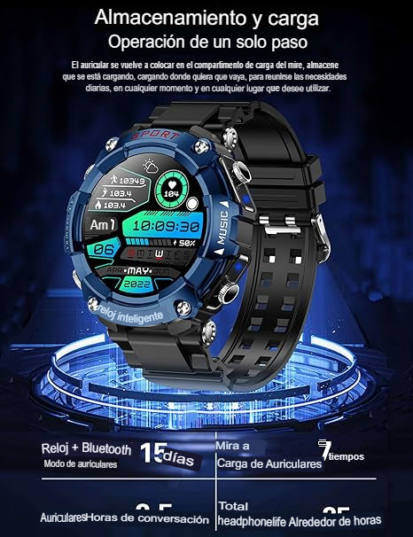 WatchPods - reloj inteligente con auriculares integrados - Envío Gratis
