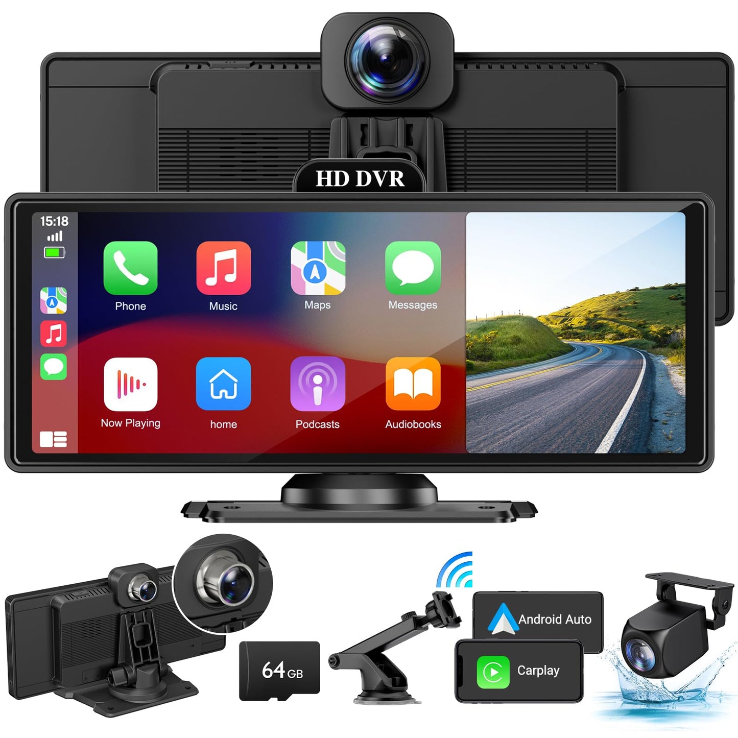 Apple Carplay - Pantalla para automóvil, pantalla táctil HD de 9 pulgadas